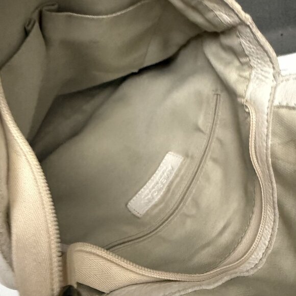 American Leather Co. Liberty Flap Backpack Bag Women's Off White Beige 11"x11" - Picture 4 of 7